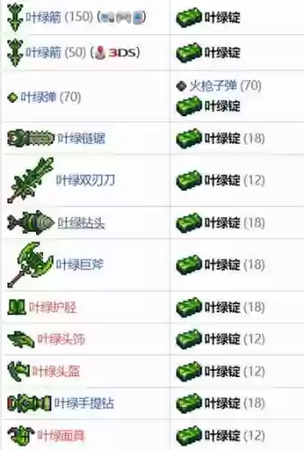 泰拉瑞亚绿叶武器插图
