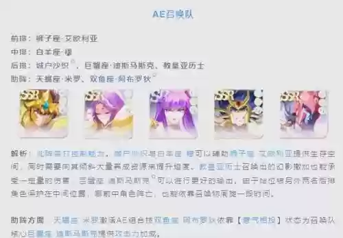阵容搭配星矢插图