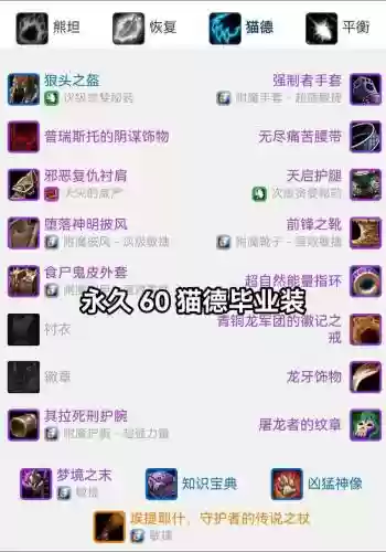 60版本熊t装备属性，60怀旧服熊t毕业装备插图
