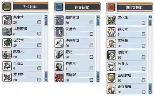 冒险岛侠客技能加，冒险岛侠客转职路线
